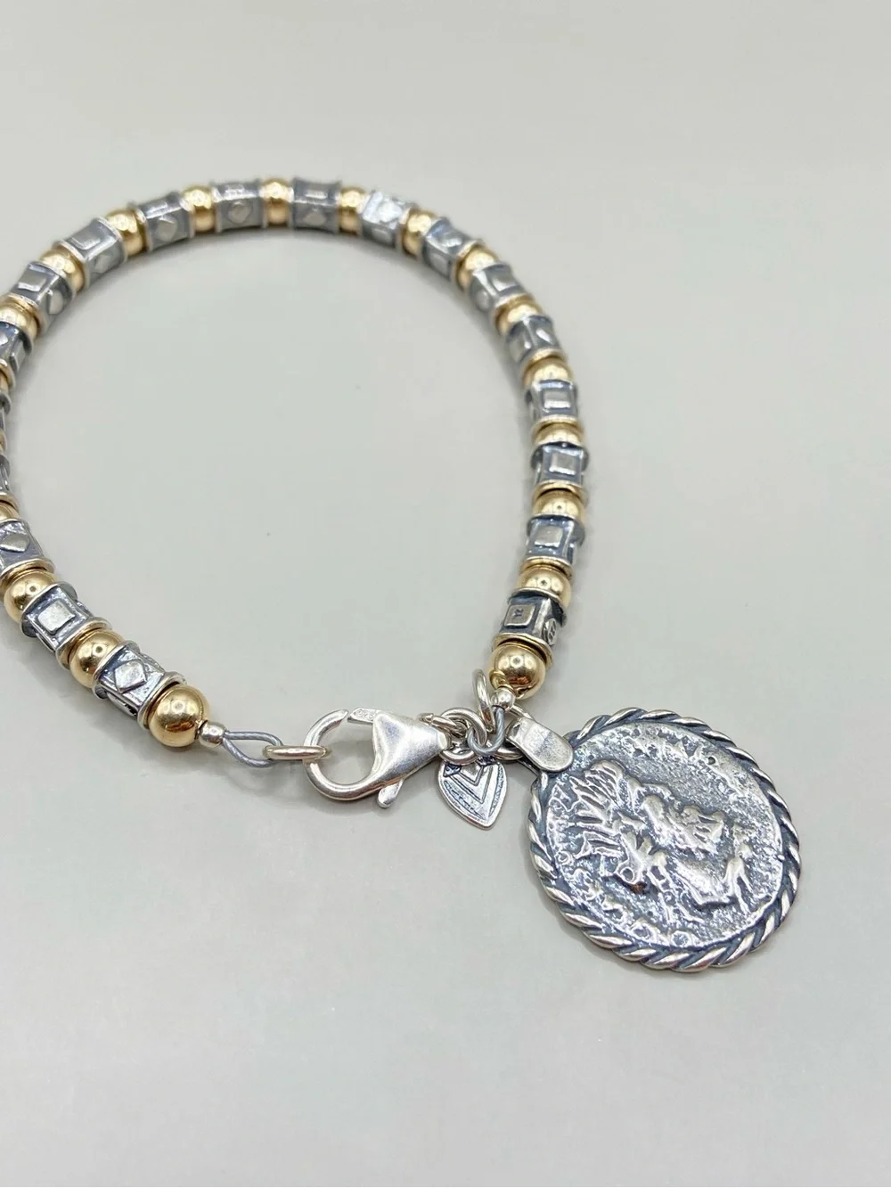 Silpada Sterling Silver 14K Gold Filled Roman Coin Bracelet B1582